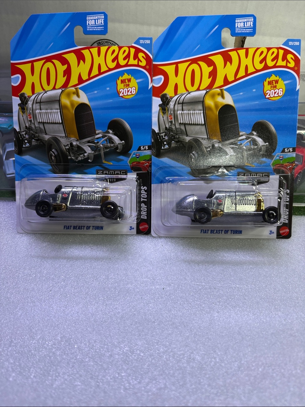 Hot wheels Fiat Beast of Turin ZAMAC Walmart exclusive Silver & Gold lot of 2